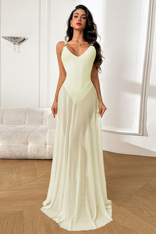 Sheer ALine Maxi Birthday Dress