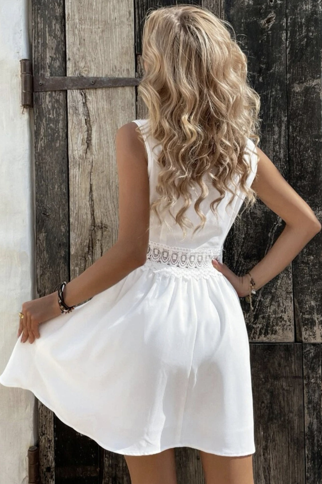 Patchwork Lace Short A-Line Boho Dress
