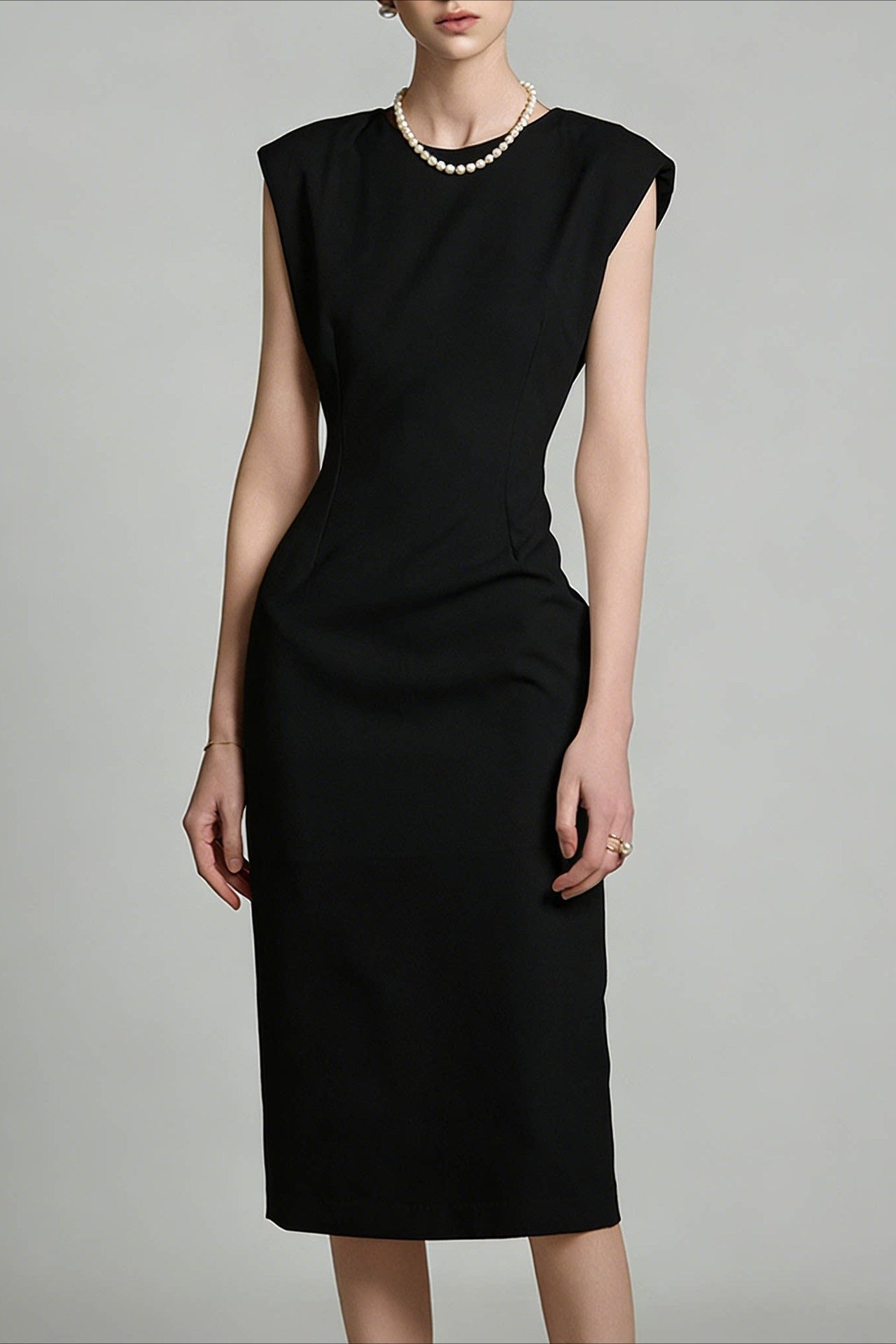 Sleeveless High Waist Slim Work Dress