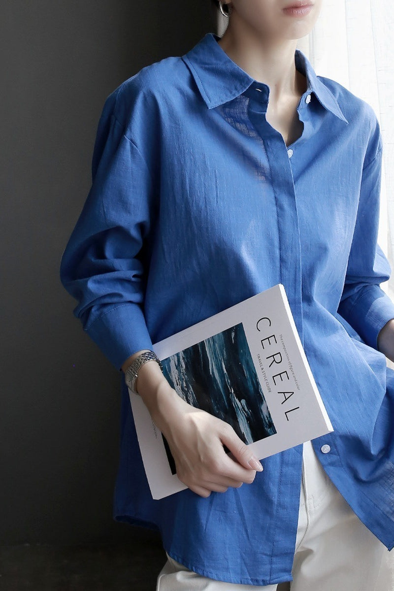 Pure Linen French Casual Blouse