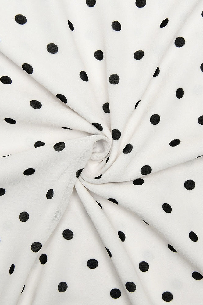 White Polka Dot Halter Neck Sleeveless Maxi Dress 6