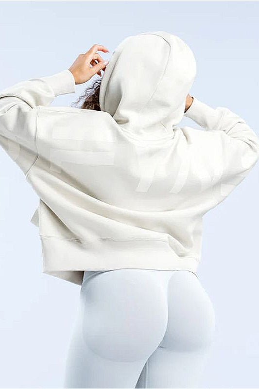 Letter Fleece-Lined Warm Hoodie