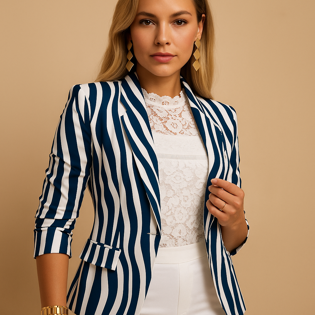 Notch Lapel Houndstooth Tweed Open Front Blazer 3