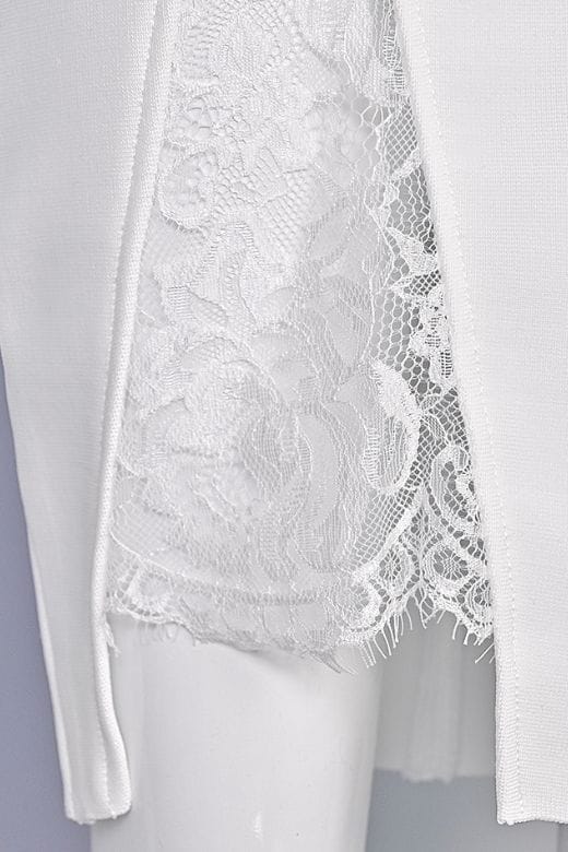 Elsa Bodycon Dress - White Pearl