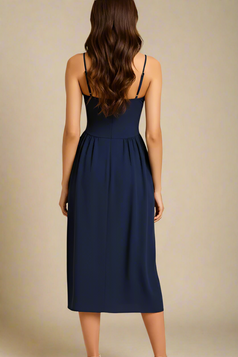 Everly Midi Dress - Navy Blue (Sale)