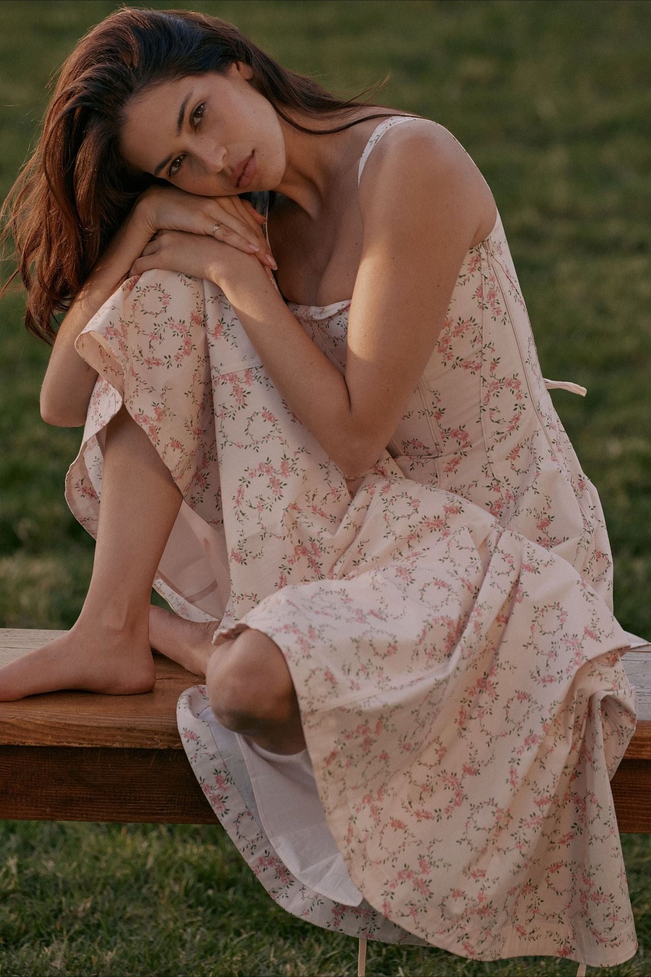 Off Shoulder Tie Strap Midi Dress