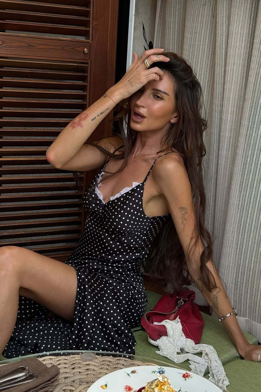 Black Polka Dot Cami Long Maxi Dress 4