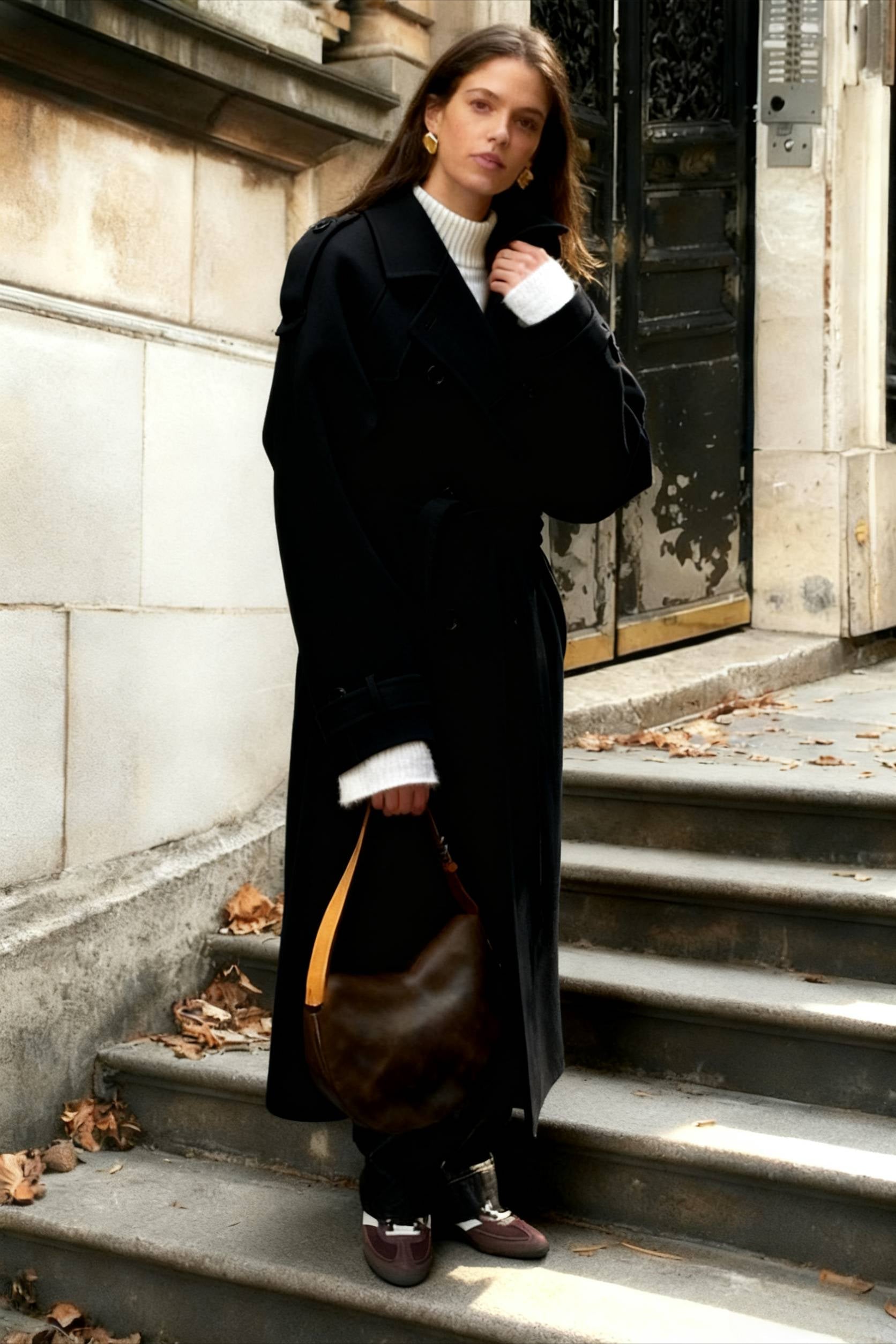 Casual TurnDown Collar DoubleBreasted Overcoat