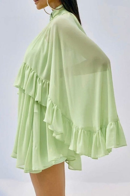Sheer Mesh Cover Up Top Cami Maxi Dress Set