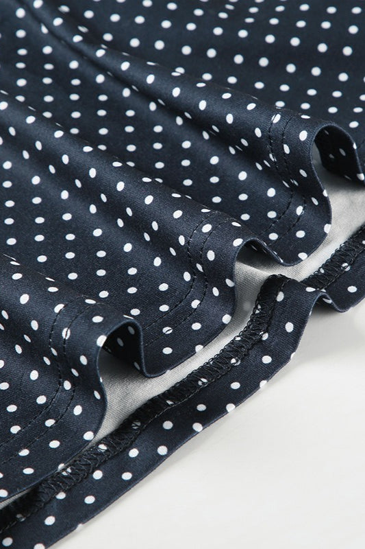 Black and White Polka Dot Sleeveless ALine Mini Dress