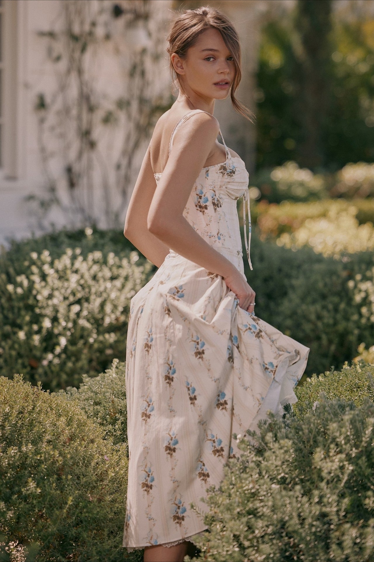Printed Spaghetti Strap Floral Dress