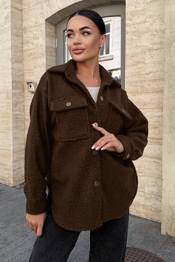 Fleece Stand Collar Coat