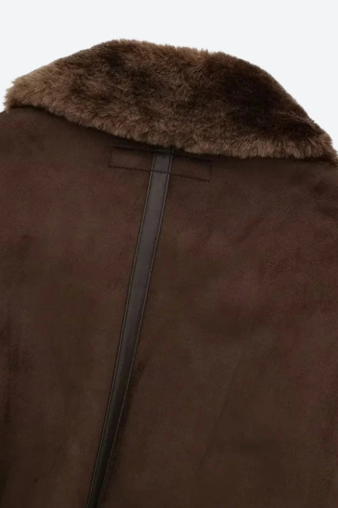 Faux Fur Collar ZipUp Jacket