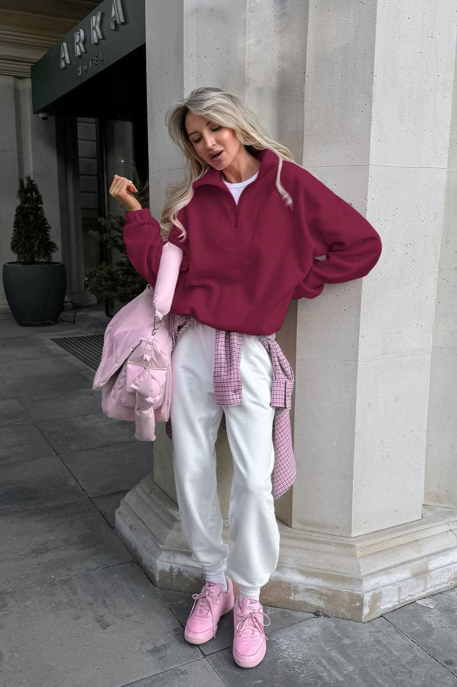 Sherpa Collared Pullover Hoodie