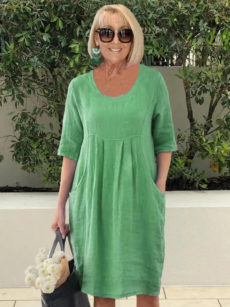 Leah Boutique Summer Dress with Pockets Evening Wear Edit