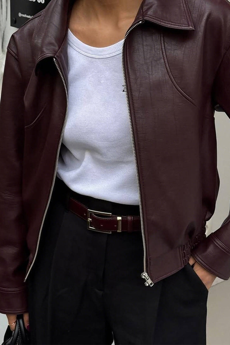 Casual Leather Long-Sleeve Vacation Jacket