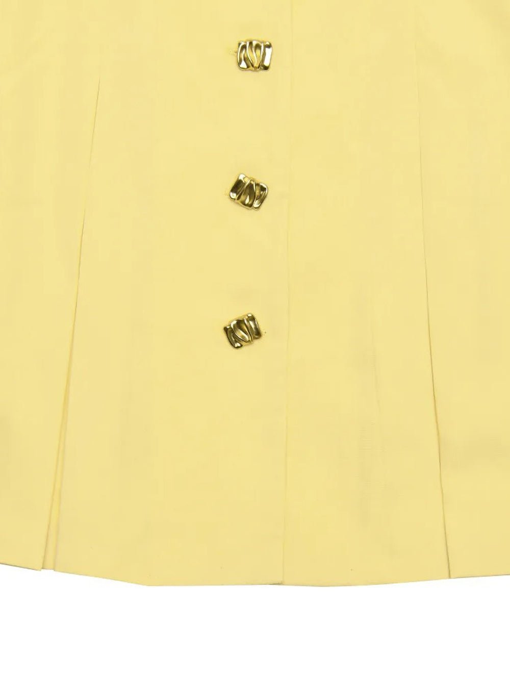 Deep V-Neck Pointed Collar Button Front Knife Pleat A-Line Mini Dress 5