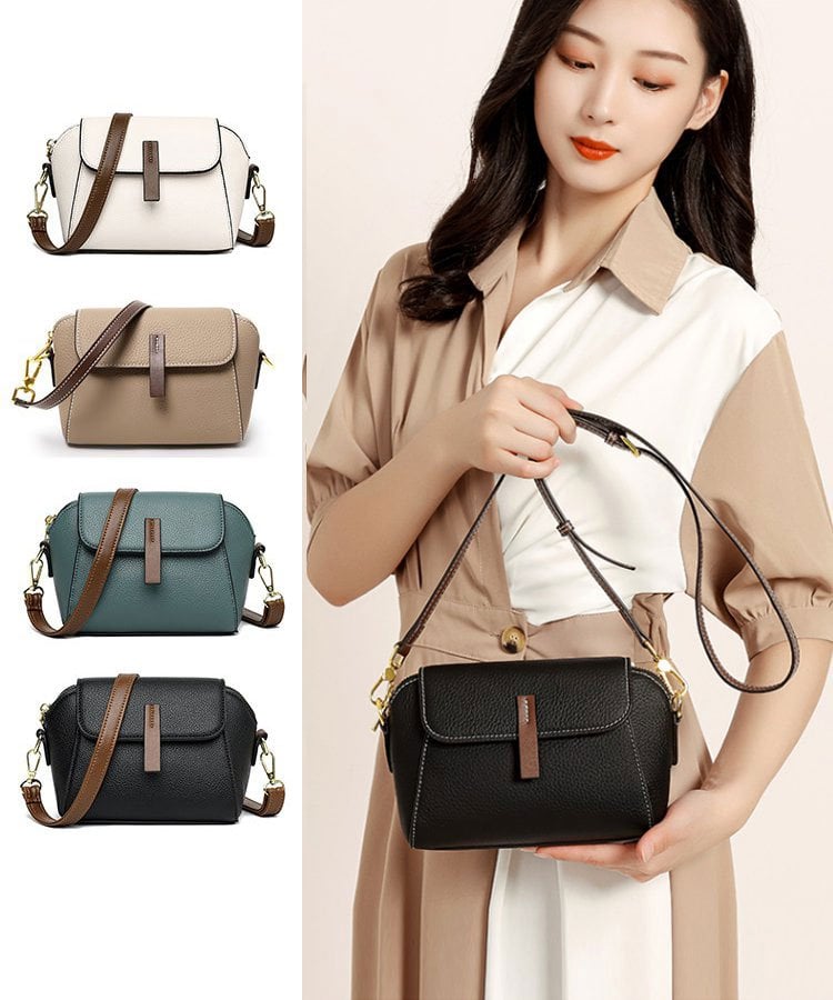 WLight luxury soft leather trendy and versatile crossbody bag