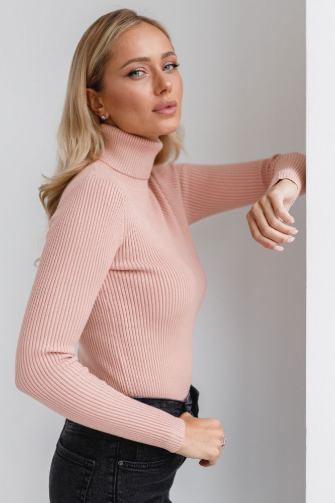 High Neck Pullover Slouchy Knit Sweater