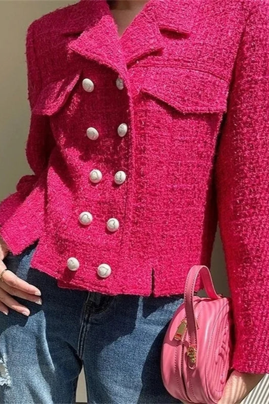 Tweed DoubleBreasted Slim Blazer