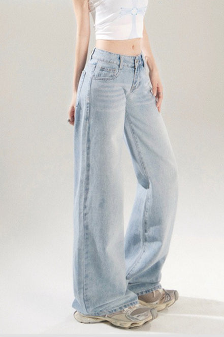 Low Rise Loose Wide Jeans