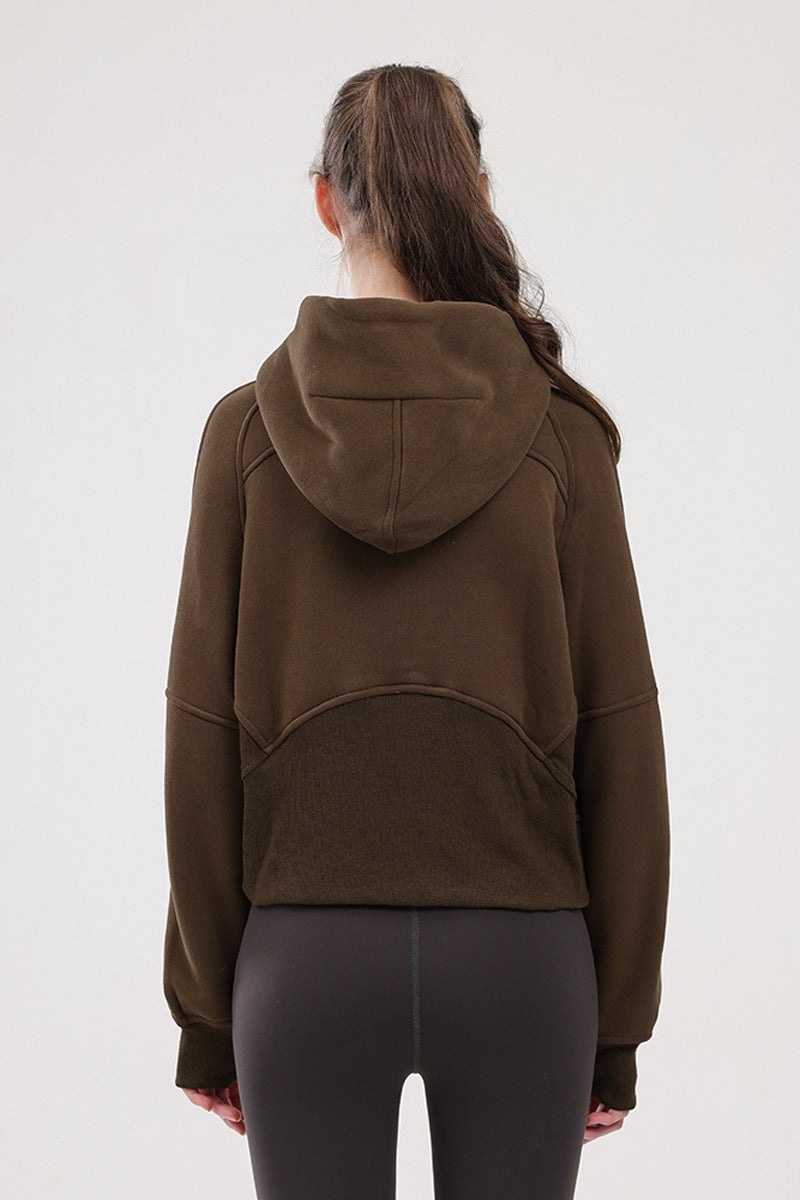 Warm Half-Zip Loose Hoodie