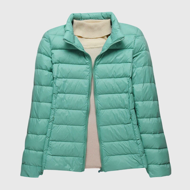 Hooded Zip Front Lightweight Quilted Puffer Jacket