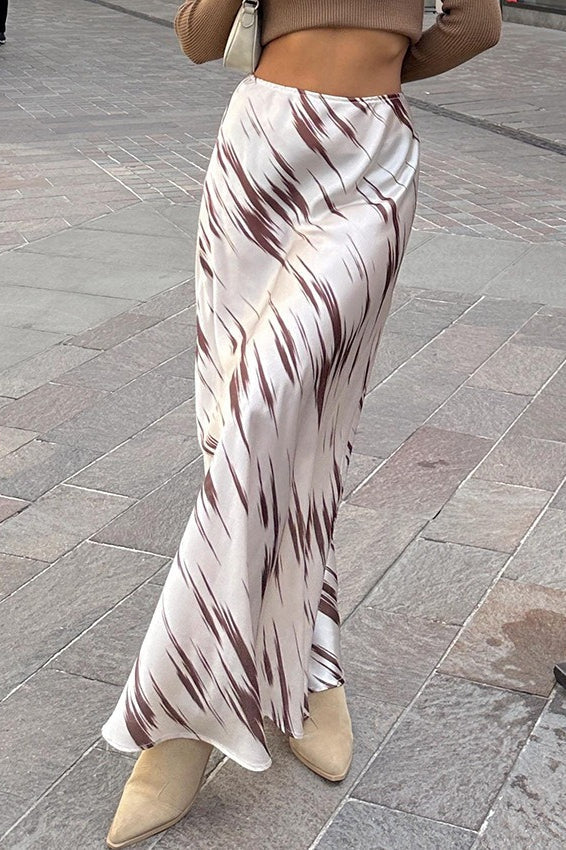 Satin Fishtail Bodycon Skirt