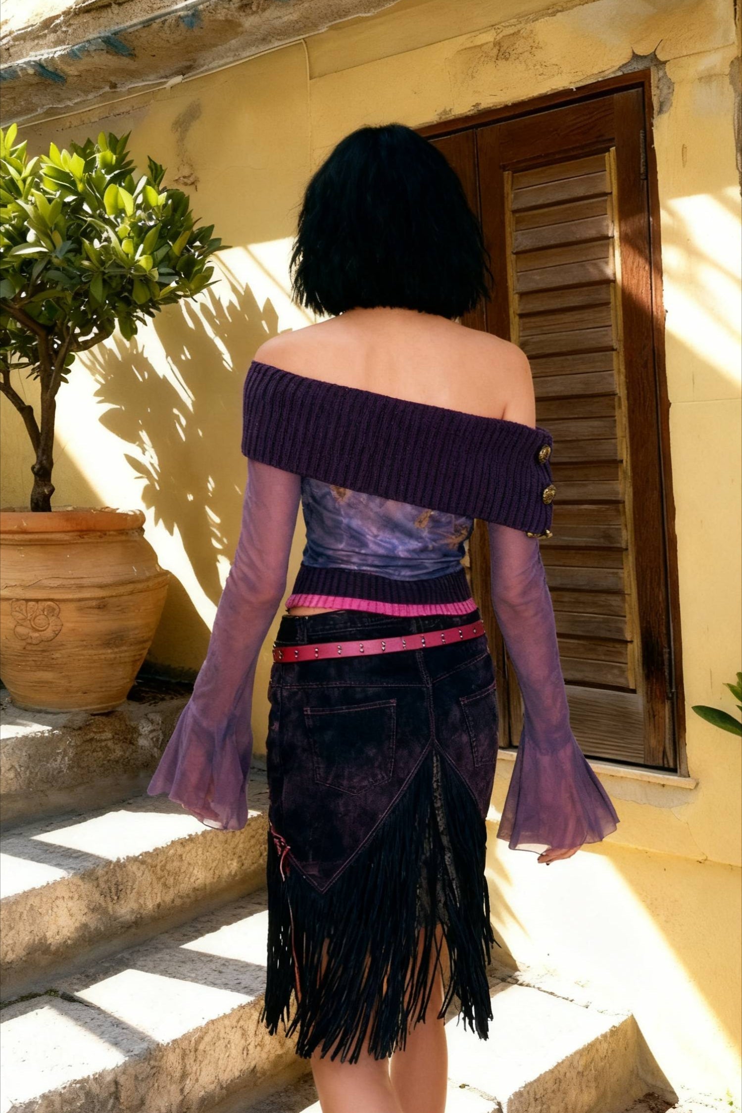Fairy Grunge Off Shoulder Mesh Top