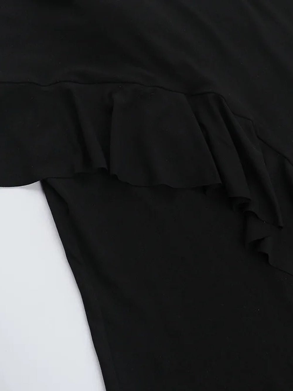 Cowl Neck Spaghetti Strap Side Ruffle Drape Bodycon Maxi Dress 5