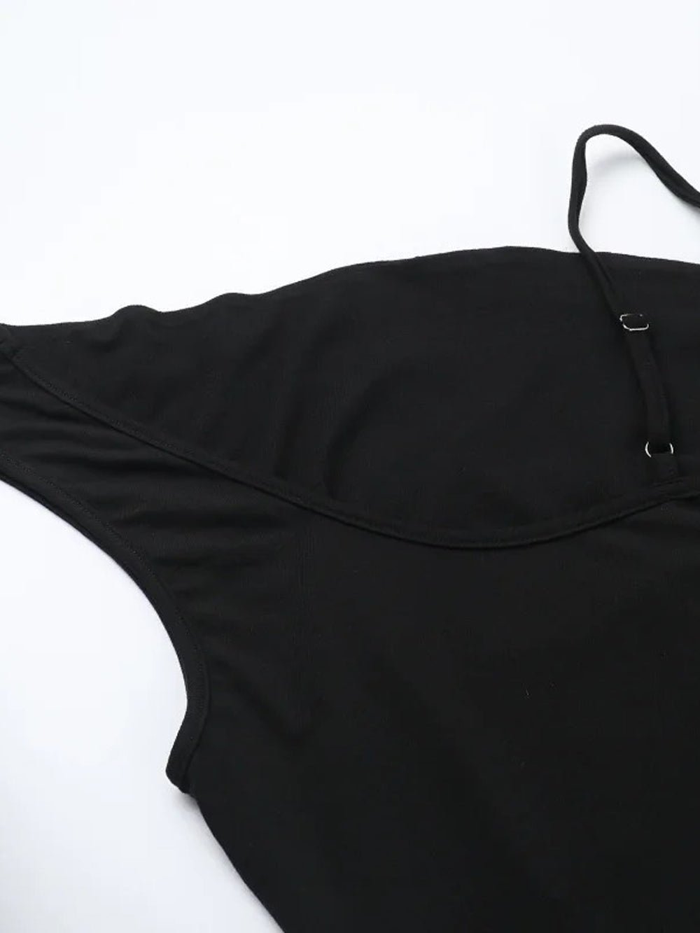 Cowl Neck Spaghetti Strap Side Ruffle Drape Bodycon Maxi Dress 4
