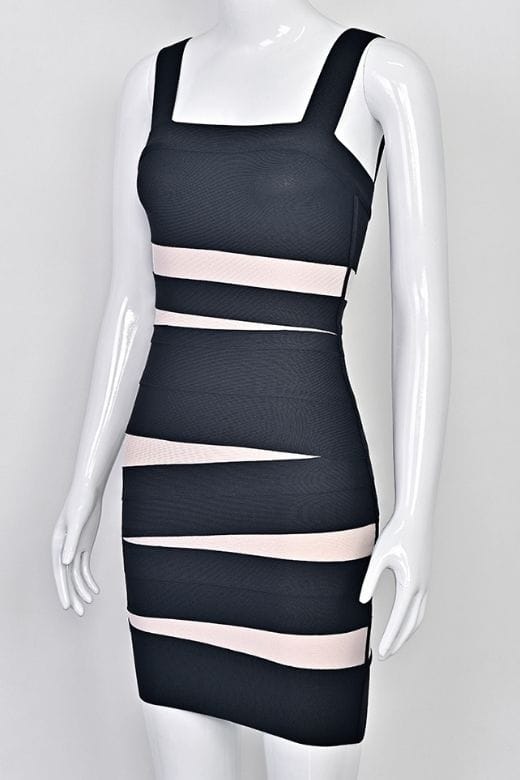 Fleur Bandage Mini Dress - Classic Black
