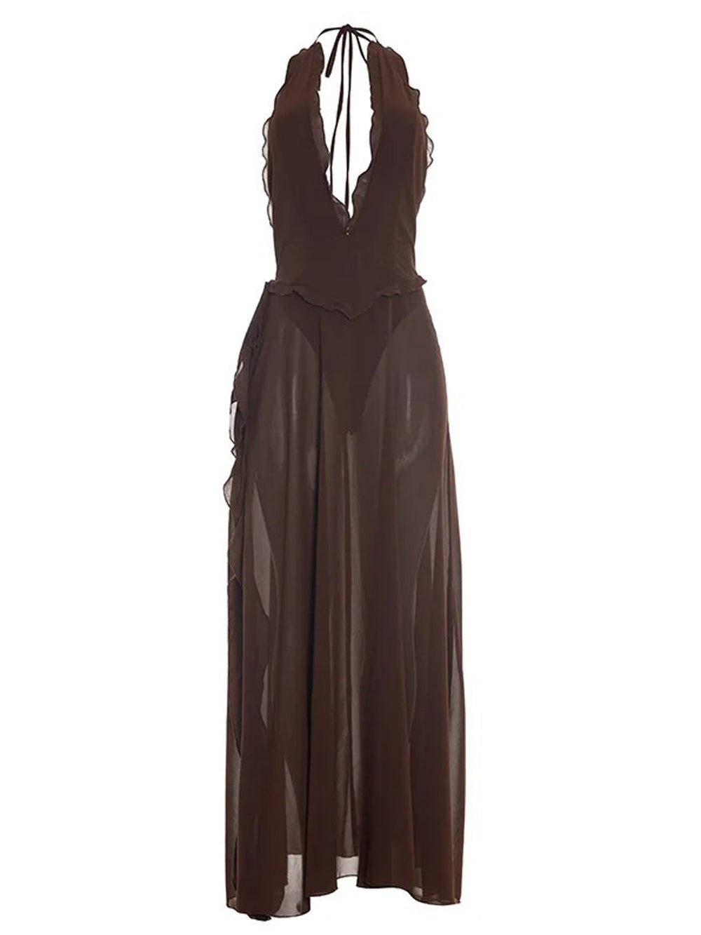 Gemma Plunge Halter Maxi Dress