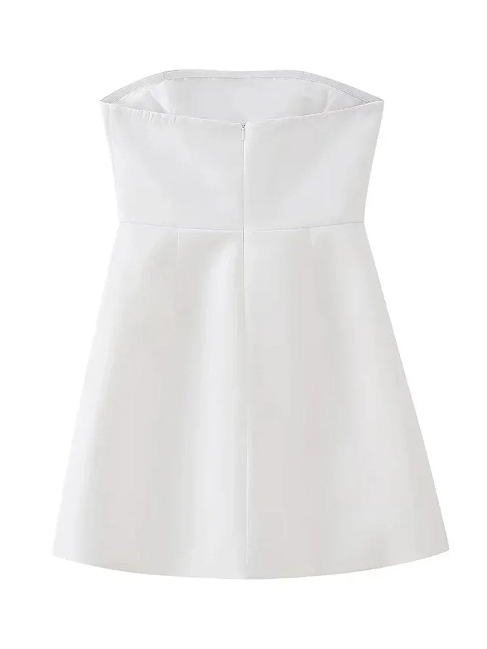 Strapless Princess Seam Flap Pocket Fit and Flare Mini Dress 2