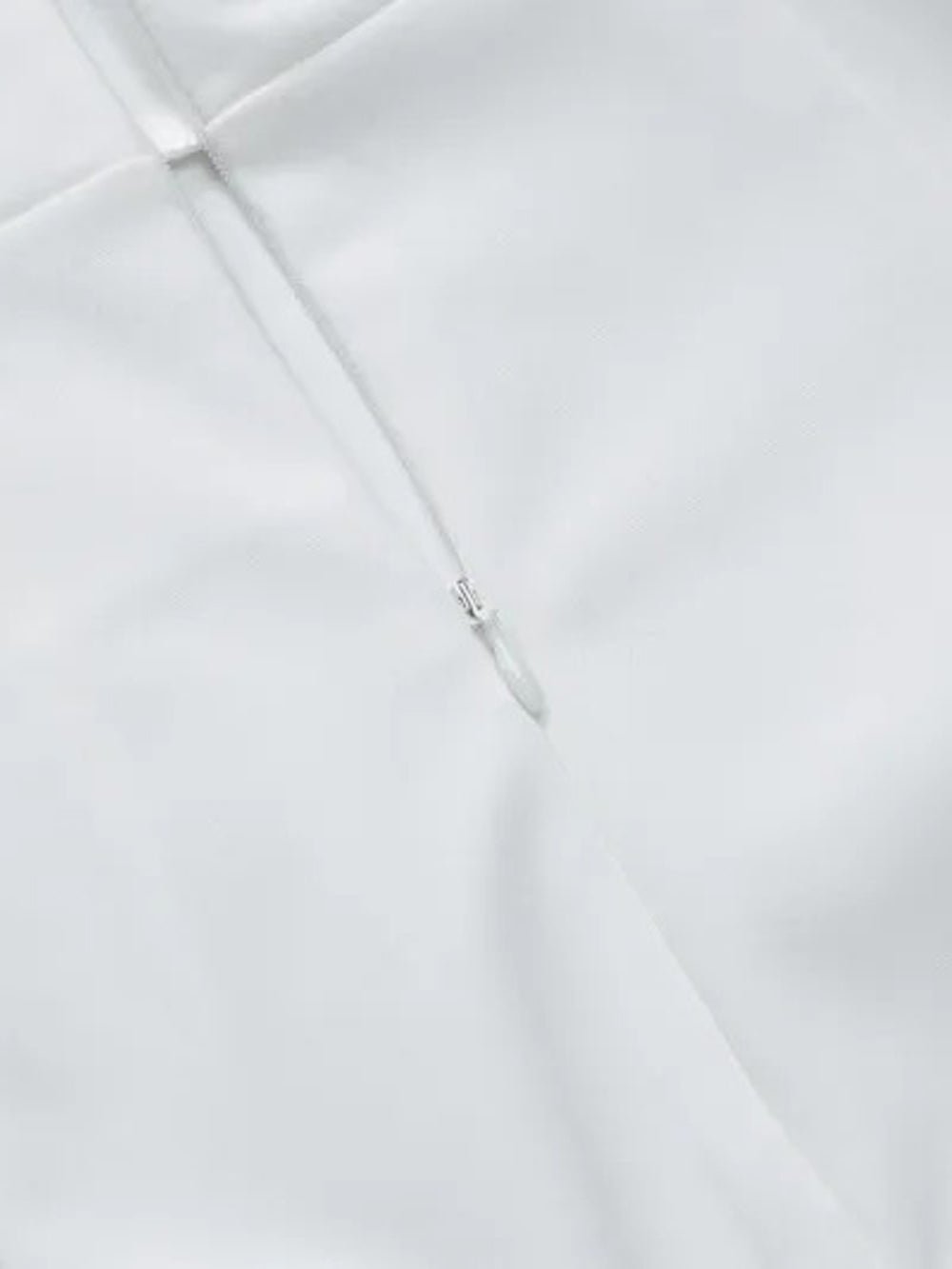 White Halter Neck Square Neck Princess Seam Fit and Flare Mini Dress 5