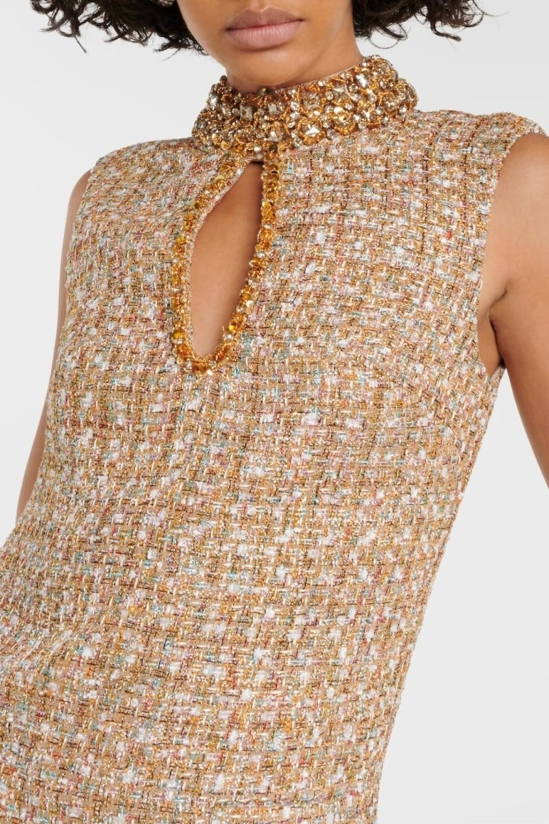Petra Exclusive Mini Tweed Dress with Gill Embellishment Elevated Occasion Wear