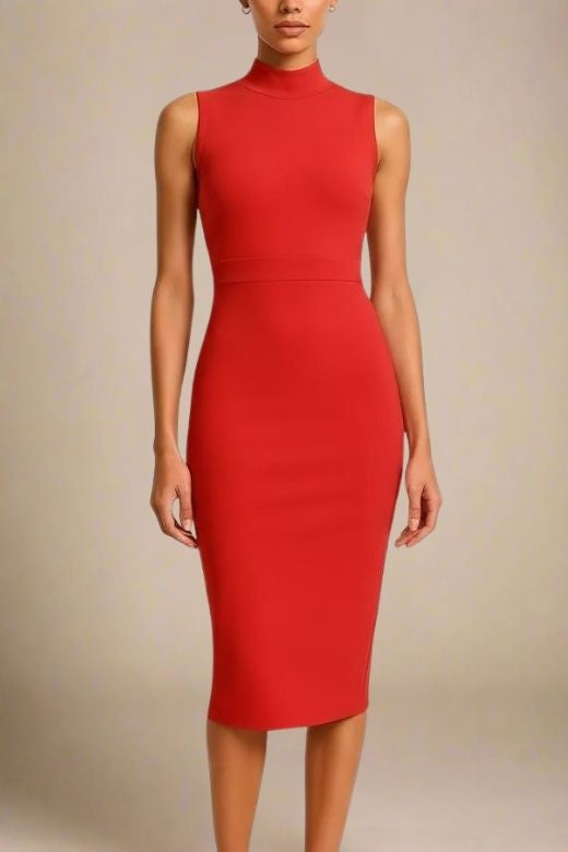 Grace Bandage Midi Dress - Lipstick Red (Sale)
