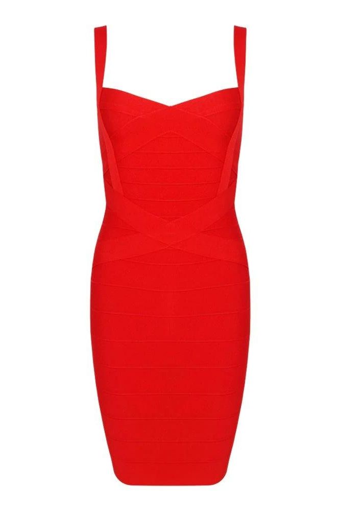 Heidi Bandage Mini Dress - Lipstick Red (Sale)