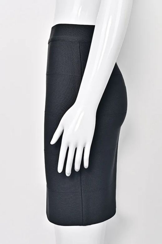 High Waist Bandage Mini Skirt - Classic Black