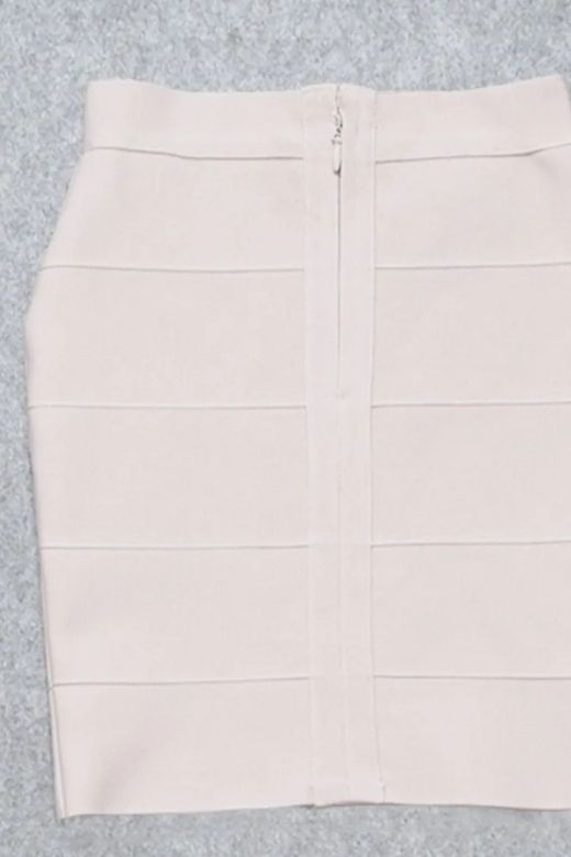 High Waist Bandage Mini Skirt - Cream
