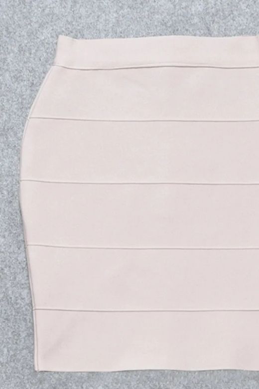 High Waist Bandage Mini Skirt - Cream