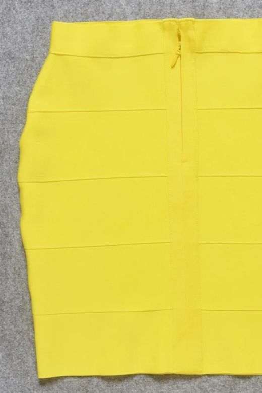 High Waist Bandage Mini Skirt - Sun Yellow
