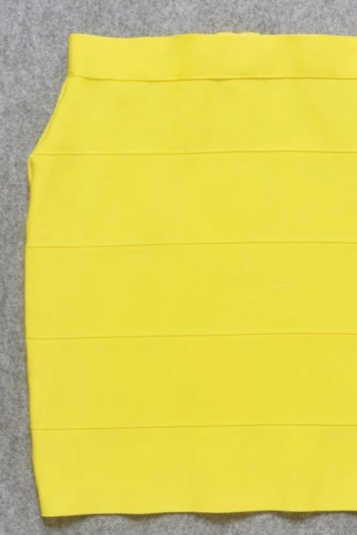 High Waist Bandage Mini Skirt - Sun Yellow