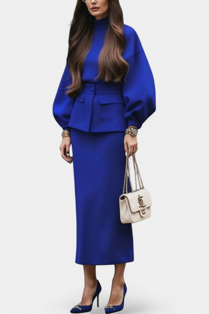 Nieves Chic Tailored Midi Suit