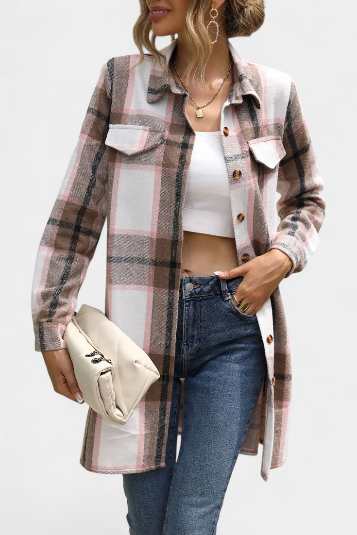 Collared Belted Plaid Check Long Sleeve Shirt Mini Dress 11