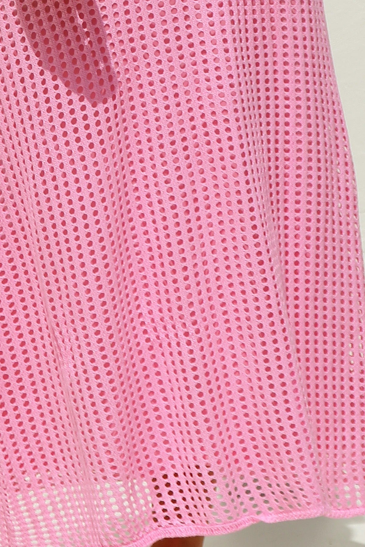Round Neck Open Knit Crochet Short Sleeve Column Maxi Dress 28