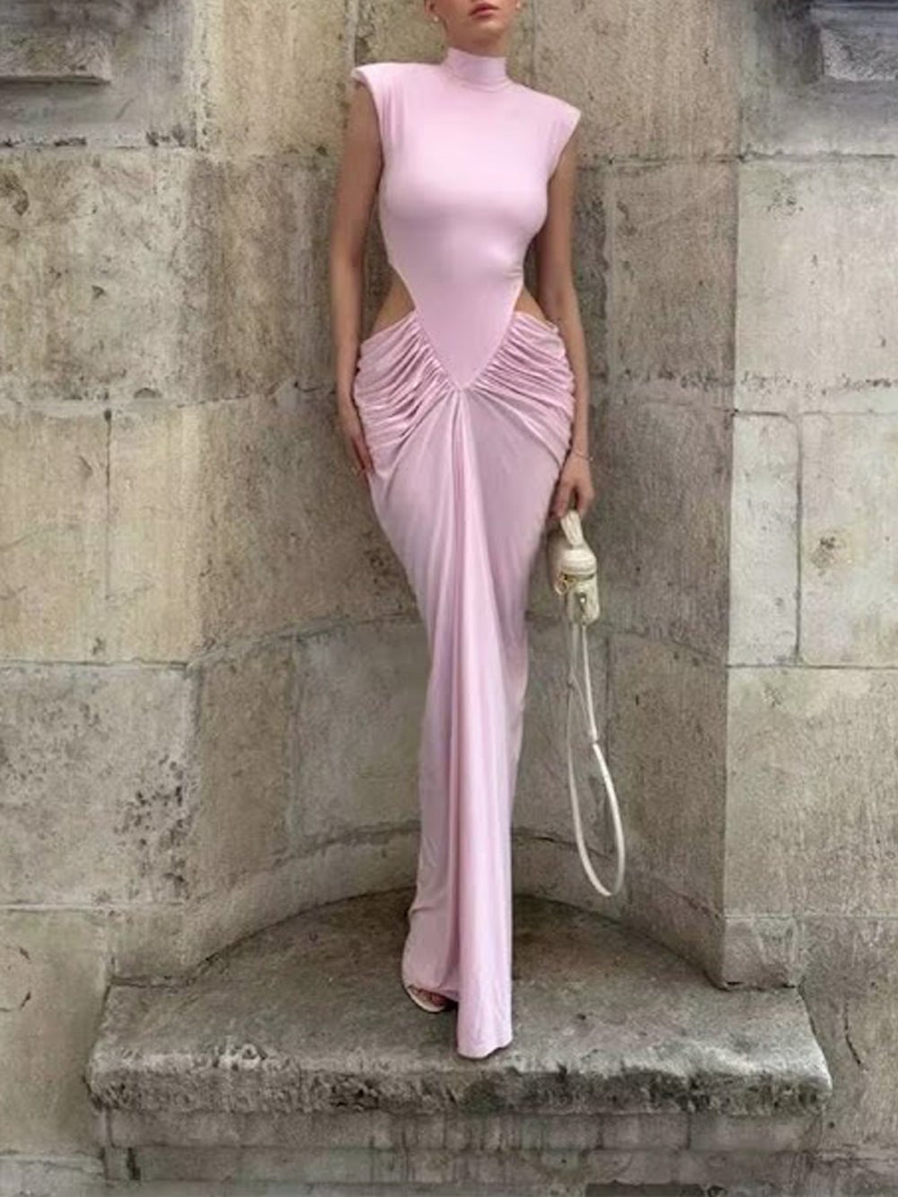 Isla Ruched Cut Out Gown