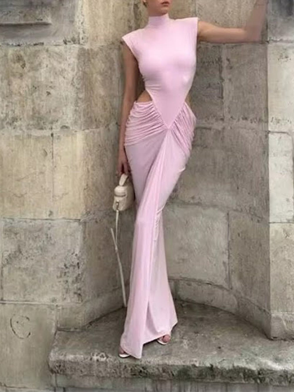 Isla Ruched Cut Out Gown