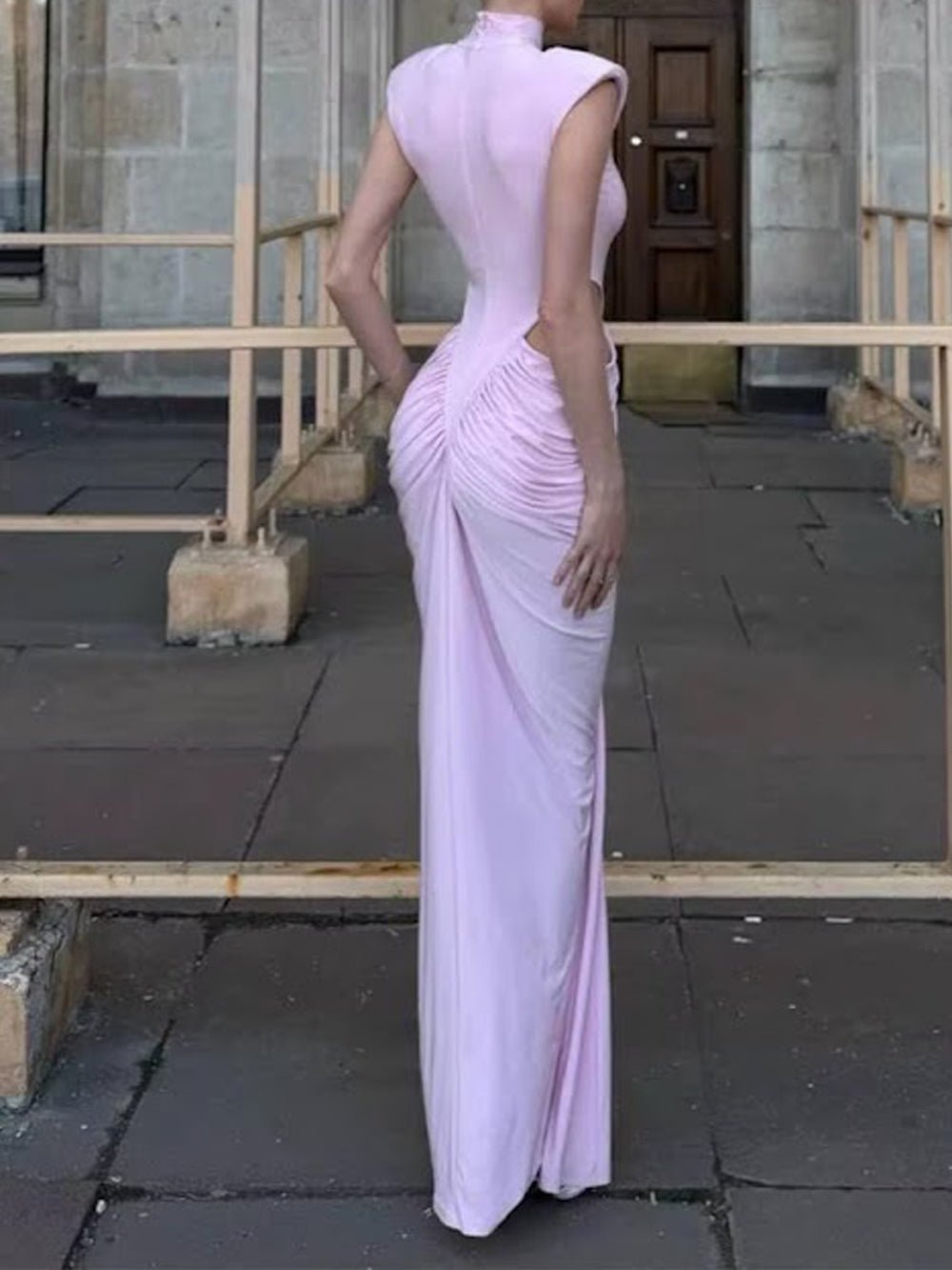 Isla Ruched Cut Out Gown