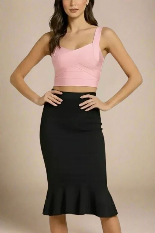 Jay Bandage Crop Top - Dusty Pink